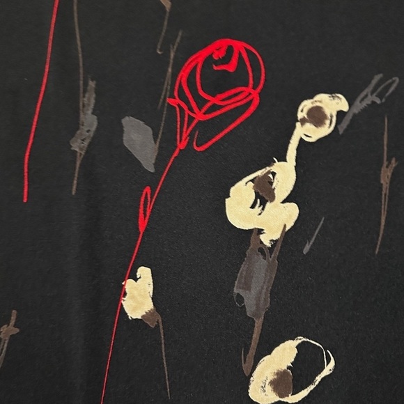 Vintage 90s BCBGMaxAzria Black Floral Maxi Skirt Women’s Size Large Spring Luxe - Picture 9 of 10